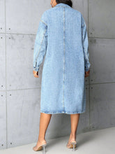 Pocketed Button Up Collared Neck Denim Top OutfitFlow